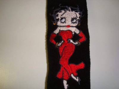 seatbelt with betty boop machine embroidery